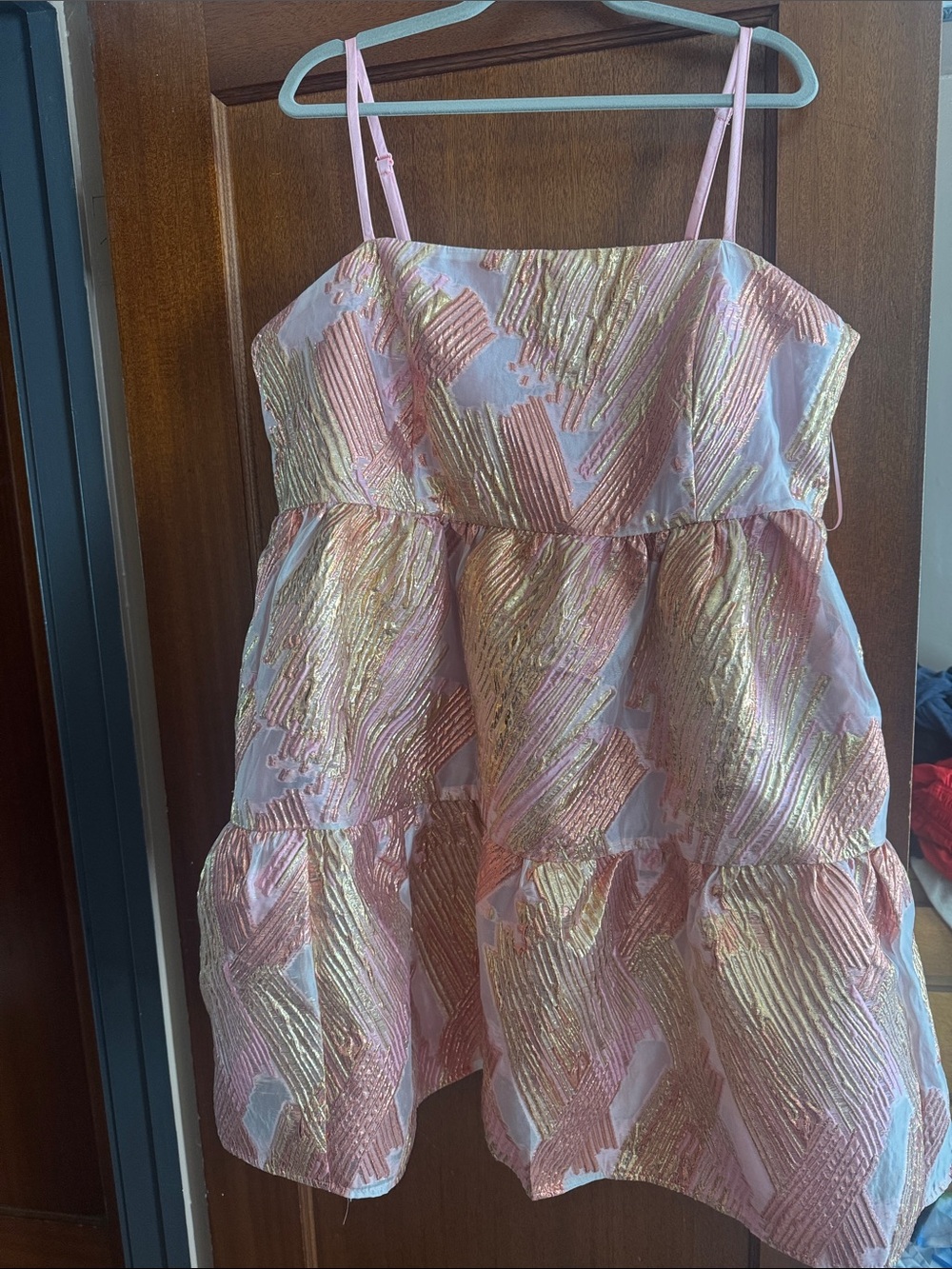 Endless Rose Pink and Gold Tiered Party Dress